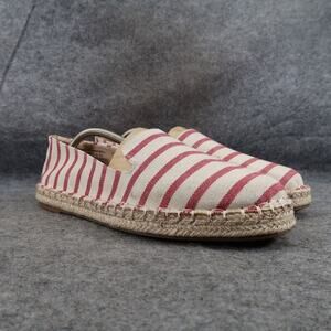 Time and Tru Shoes Womens 11 Espadrille Flats Striped Slip On Fashion Boho Red